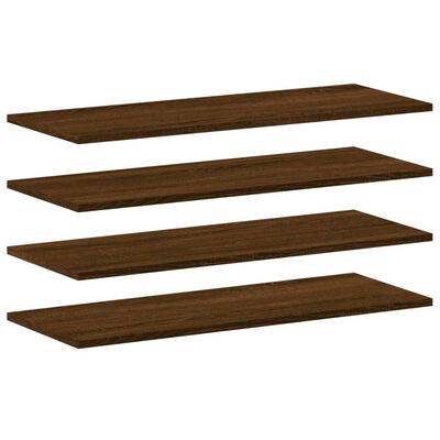 vidaXL Estantes pared 4 uds madera ingeniería marrón roble 80x30x1,5cm