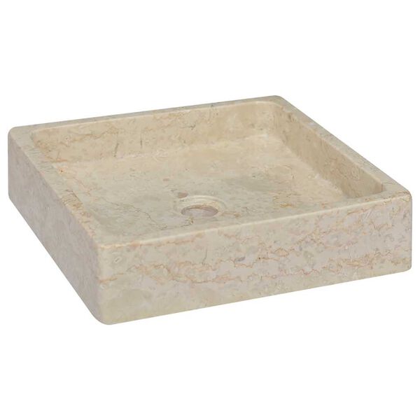 vidaXL Lavabo crema mármol 40x40x10 cm