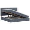 vidaXL Cama con almacenamiento y colch&oacute;n Gris oscuro 200 x 200 cm