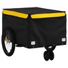 vidaXL Remolque para bicicleta hierro negro y amarillo 30 kg