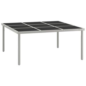 vidaXL Mesa de comedor de jard&iacute;n acero y vidrio 170x170x74,5 cm