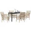 vidaXL Conjunto de Comedor de Jard&iacute;n 5 pcs Beige rat&aacute;n sint&eacute;tico