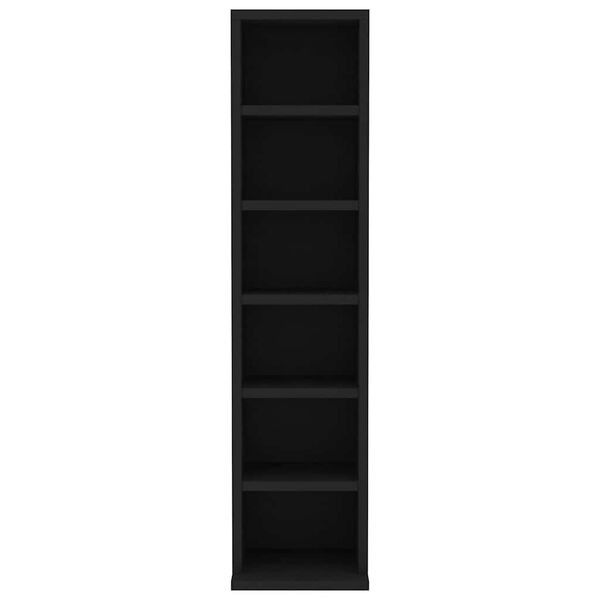 vidaXL Estanter&iacute;a para CDs de madera contrachapada negro 21x20x88 cm