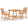 vidaXL Juego de comedor para jard&iacute;n 3 piezas madera maciza de acacia
