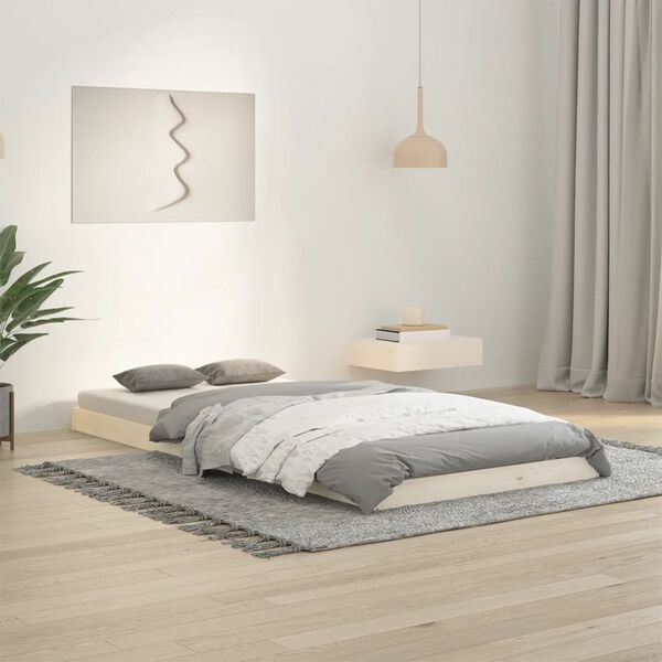 vidaXL Estructura de cama madera maciza de pino blanco 90x200 cm