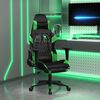 vidaXL Silla gaming con reposapi&eacute;s cuero sint&eacute;tico negro verde