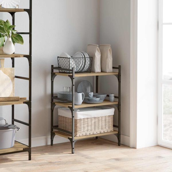 vidaXL Carro de Cocina Roble artesanal 50 x 35 x 75.5 cm