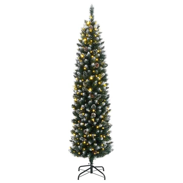 vidaXL &Aacute;rbol de Navidad artificial estrecho 150 LEDs 150 cm