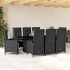 vidaXL Set de comedor de jard&iacute;n 9 pzas y cojines rat&aacute;n sint&eacute;tico negro