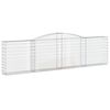 vidaXL Cestas de gaviones 25 uds forma de arco hierro 400x30x100/120cm