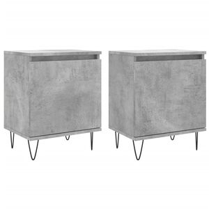 vidaXL Mesitas de noche 2 uds madera gris hormig&oacute;n 40x30x50 cm