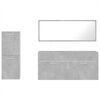 vidaXL Set muebles de ba&ntilde;o 2 piezas madera contrachapada gris hormig&oacute;n