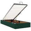 vidaXL Estructura de cama otomana con colch&oacute;n terciopelo verde oscuro