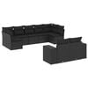 vidaXL Set de sof&aacute;s de jard&iacute;n 8 piezas y cojines rat&aacute;n sint&eacute;tico negro