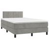 vidaXL Cama box spring con colch&oacute;n terciopelo gris claro 120x190 cm