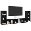 vidaXL Conjunto de mueble de TV 4 pcs Roble Negro 37 x 35 x 107,5 cm