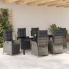 vidaXL Conjunto de Comedor de Jard&iacute;n 7 pcs Gris rat&aacute;n sint&eacute;tico