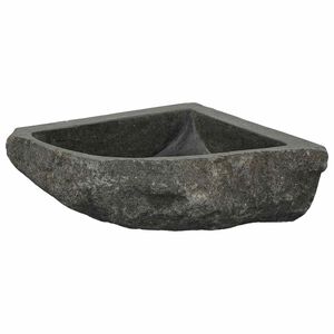vidaXL Lavabo Gris (30-37) x (30-37) x 12 cm Piedra del R&iacute;o