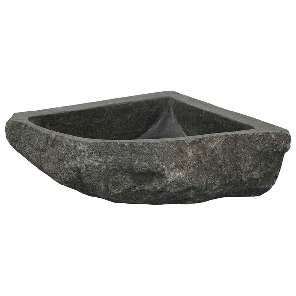 vidaXL Lavabo Gris (30-37) x (30-37) x 12 cm Piedra del R&iacute;o