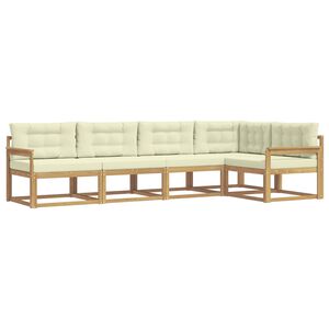 vidaXL Conjunto de sof&aacute;s de exterior 4 pcs Blanco y Crema Poli&eacute;ster