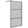 vidaXL Pantallas de ducha Negro 115 x 195 cm Vidrio y Aluminio
