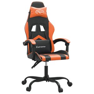 vidaXL Silla gaming cuero sint&eacute;tico negro y naranja