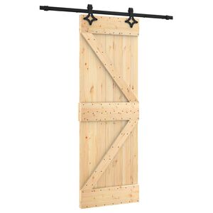 vidaXL Puerta Corredera Natural y negro 70 x 210 cm