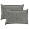 vidaXL Coj&iacute;n decorativo 2 uds. HOUTEN Gris oscuro 30 x 50 cm Franela