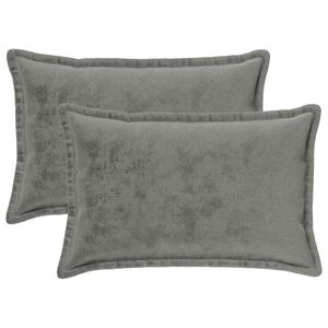 vidaXL Coj&iacute;n decorativo 2 uds. HOUTEN Gris oscuro 30 x 50 cm Franela