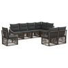 vidaXL Conjunto de sof&aacute;s de jard&iacute;n 8 uds. Gris rat&aacute;n sint&eacute;tico
