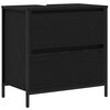vidaXL Mueble de ba&ntilde;o con lavabo y cajones roble negro 60x34,5x60 cm