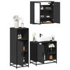 vidaXL Juego de muebles de ba&ntilde;o 3 pzas madera contrachapada negro