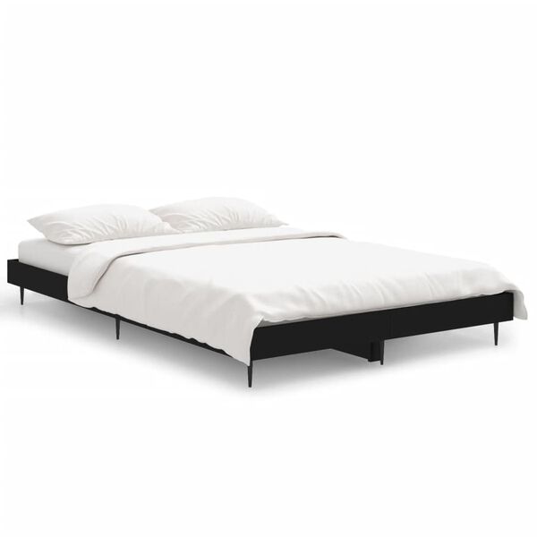 vidaXL Estructura de cama madera de ingenier&iacute;a negra 120x190 cm