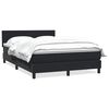 vidaXL Cama box spring con colch&oacute;n terciopelo negro 160x220 cm