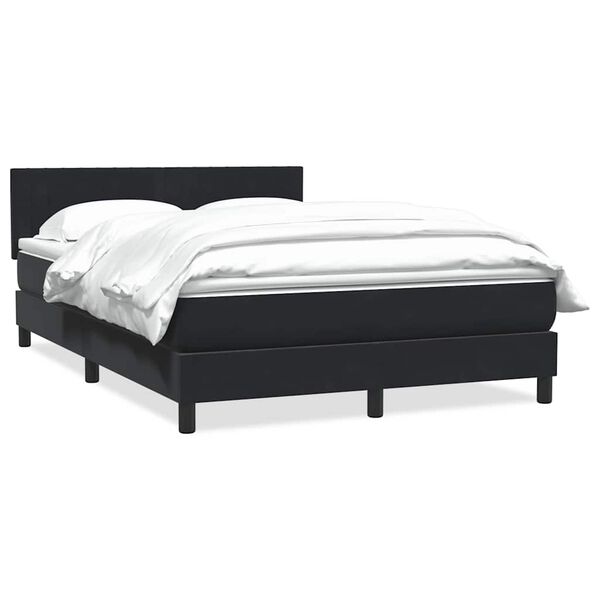 vidaXL Cama box spring con colch&oacute;n terciopelo negro 160x220 cm