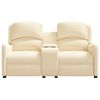 vidaXL Sillón de masaje reclinable 2 plazas con portavasos crema