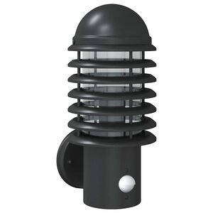 vidaXL Aplique de exterior con sensor acero inoxidable negro