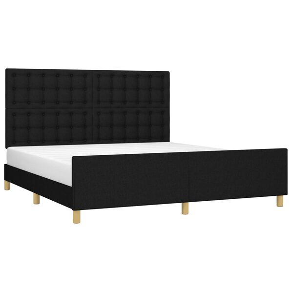 vidaXL Cama sin colch&oacute;n tela negro 160x200 cm