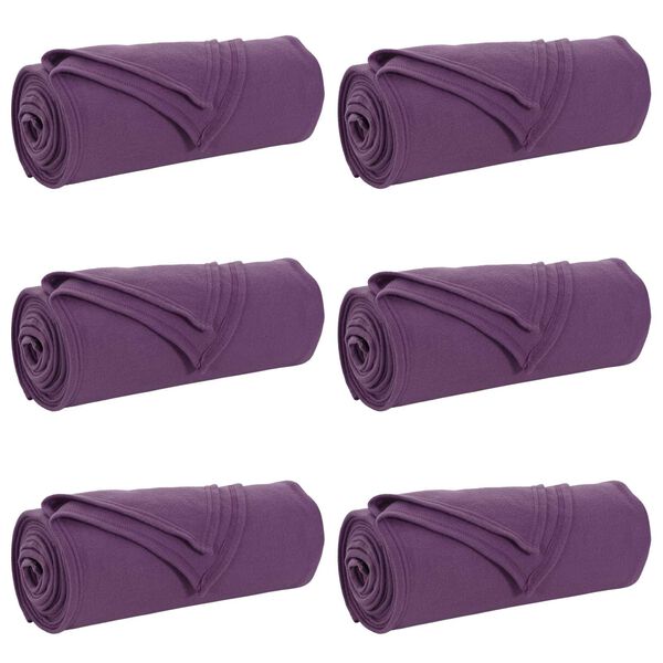 vidaXL Mantitas de Sof&aacute; 6 pcs Morado 270 x 240 cm Lana