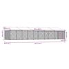 vidaXL Jaula de perros techo y puerta acero galvanizado gris 10x2x2 m