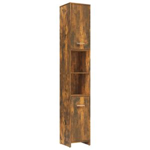 vidaXL Armario ba&ntilde;o madera contrachapada roble ahumado 30x30x183,5cm