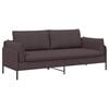 vidaXL Sof&aacute; de 3 plazas Marr&oacute;n Oscuro 222 x 81 x 89 cm Tela