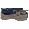 vidaXL Conjunto de sof&aacute; de jard&iacute;n 5 uds. Gris rat&aacute;n sint&eacute;tico
