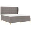 vidaXL Cama con Somier y Colch&oacute;n Gris Oscuro 90x190 cm de Tela Taup&eacute;