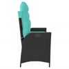 vidaXL Sill&oacute;n reclinable de jard&iacute;n con cojines rat&aacute;n sint&eacute;tico negro