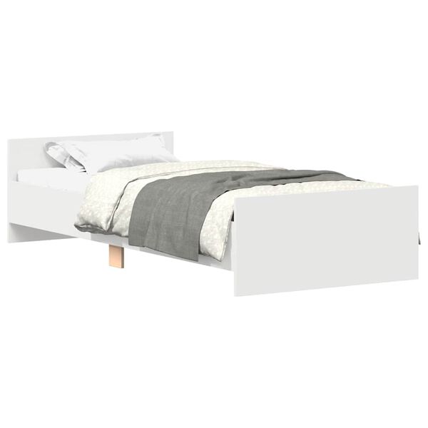 vidaXL Estructura de cama madera de ingeniería blanca 75x190 cm