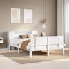 vidaXL Cama con estantería sin colchón madera maciza blanca 120x200 cm