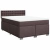 vidaXL Cama box spring con colch&oacute;n tela marr&oacute;n oscuro 140x190 cm