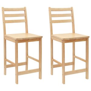 vidaXL Sillas de comedor 2 pcs Natural 40 x 47,5 x 99,5 cm