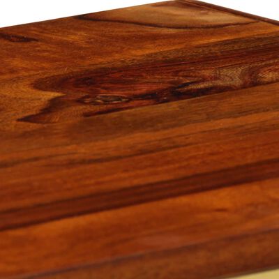 vidaXL Aparador estampado dorado madera maciza sheesham 120x30x80 cm